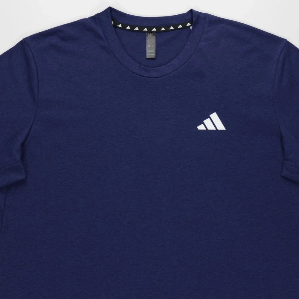 Adidas Men's Crew Neck Short Sleeve Feel Ready Training Tee Dark‎ Blue Size M - Picture 2 of 8